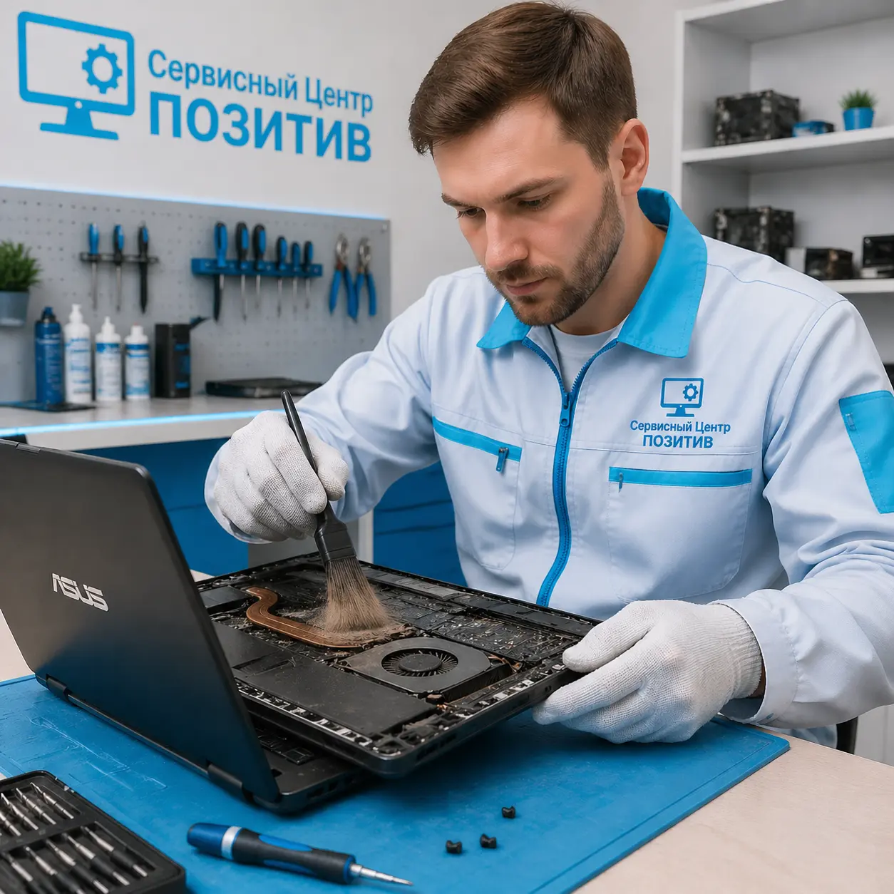 Чистка ноутбука Asus от пыли в Орехово-Зуево | Замена термопасты