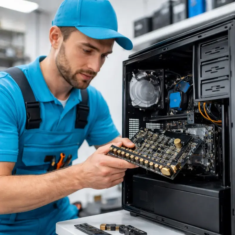 Мастер устанавливает звуковую карту на ПК в Орехово-Зуево