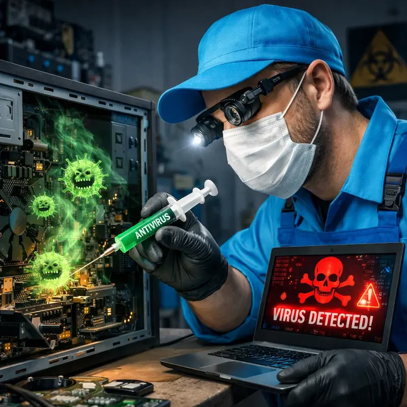 Лечение компьютера от вирусов в Орехово-Зуево на дому